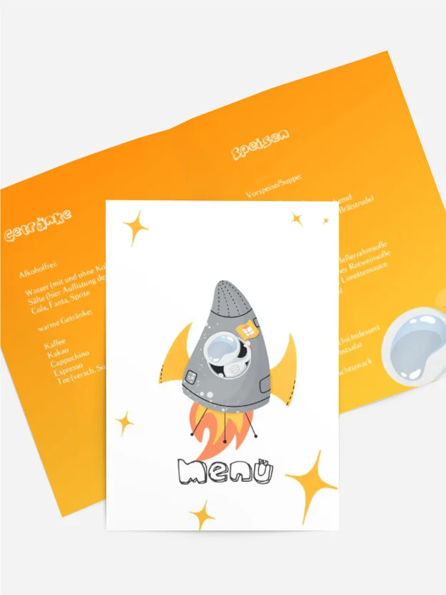 Menükarte Geburtstag Bis zu den Sternen