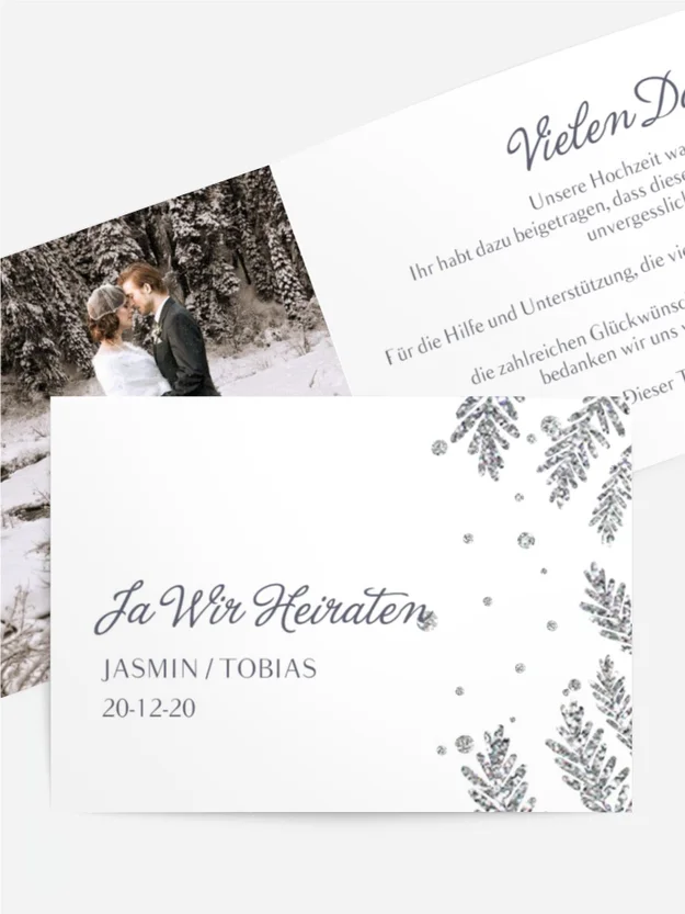 Dankeskarte Hochzeit "Diamanten"