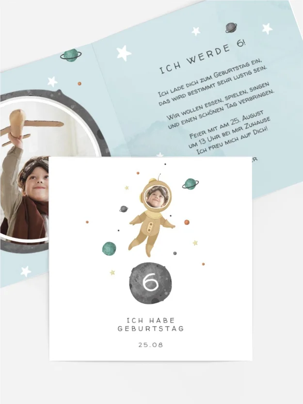 Geburtstagseinladung Kosmonaut Geburtstagseinladung Kosmonaut