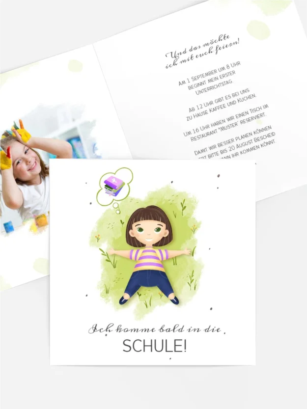 Einladungskarte Einschulung Schulerfolg