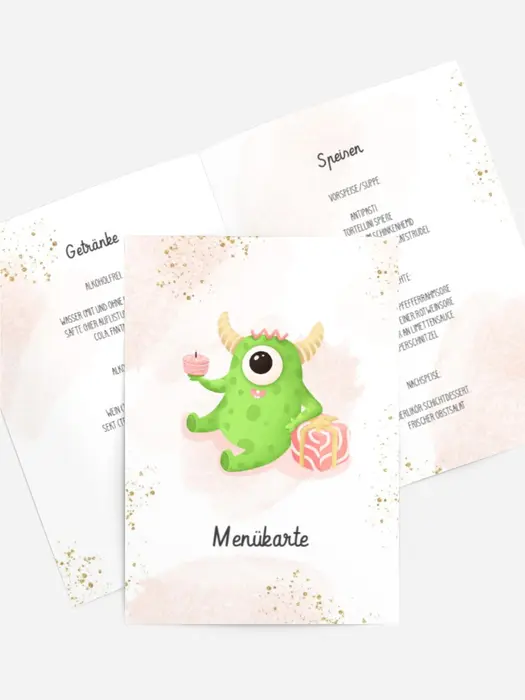 Menükarte Geburtstag Monsterspaß
