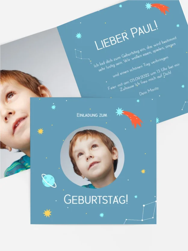 Geburtstagseinladung Weltraumfest
