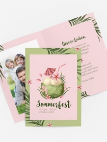 Sommerfest Einladung Palmen-Design
