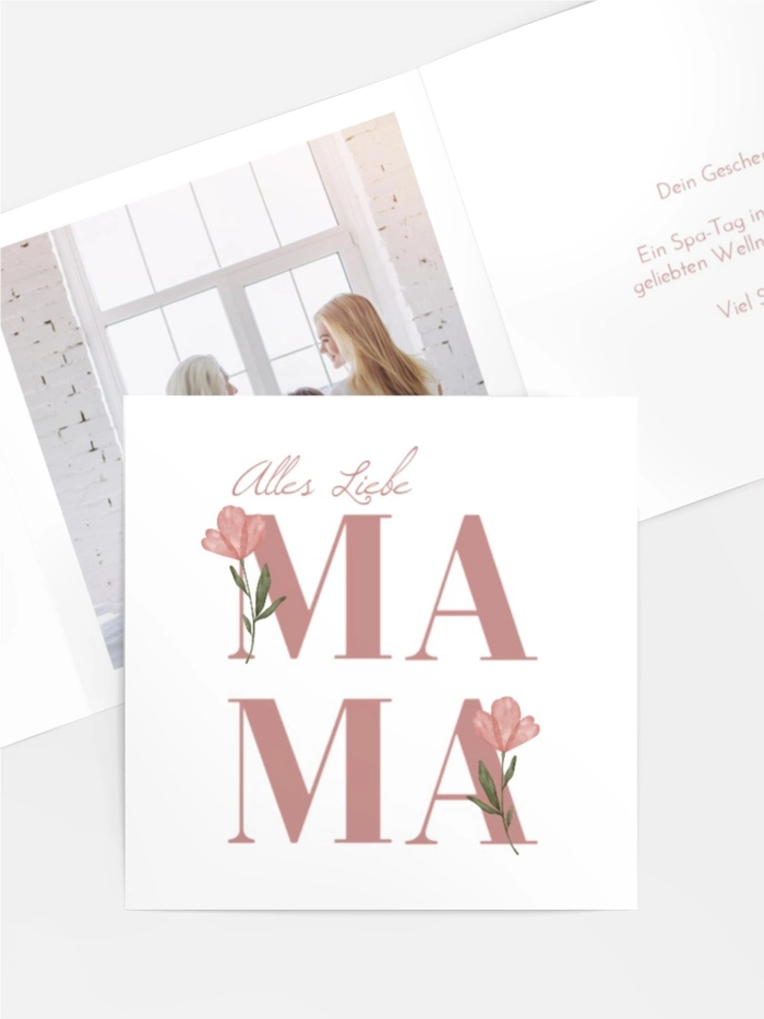 Grußkarte zum Muttertag Pinke Blumen Grußkarte zum Muttertag Pinke Blumen