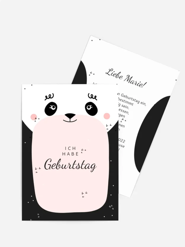 Geburtstagseinladung Panda Bauch