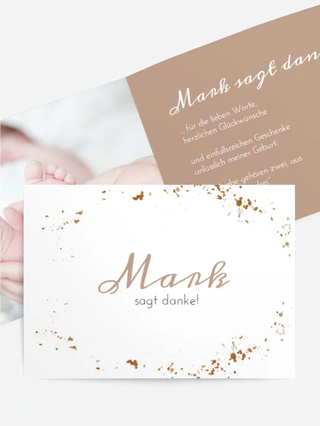 Baby Dankeskarte Holzpferd