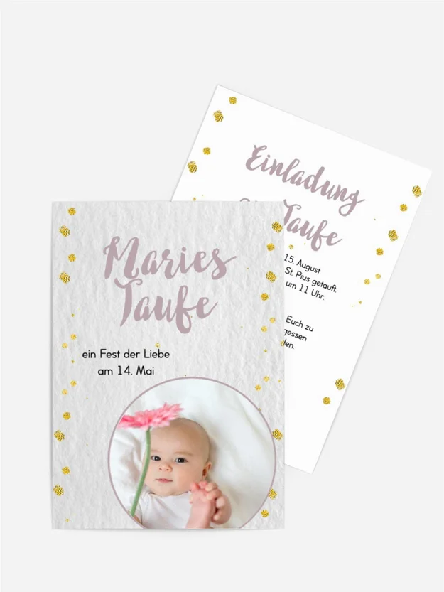 Einladungskarte Taufe Tapetenmuster