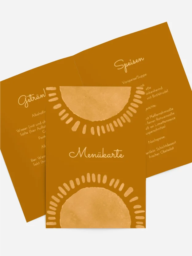 Menükarte Geburtstag Sonnige Postkarte