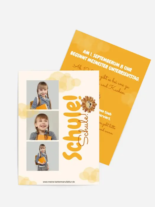 Einladungskarte Einschulung Gelehrtes Löwenbaby