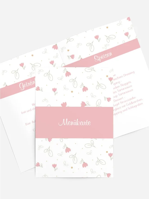 Menükarte Geburtstag Blumenregen