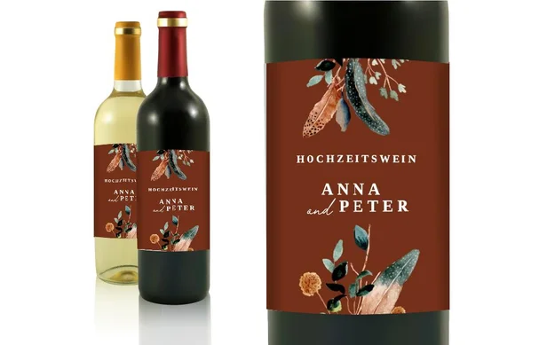 Hochzeit Flaschenetiketten Gefrorene Schönheit