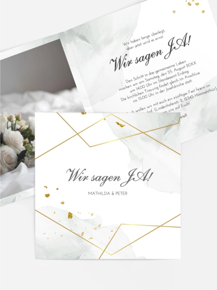 Hochzeitseinladung Goldstücke Hochzeitseinladung Goldstücke