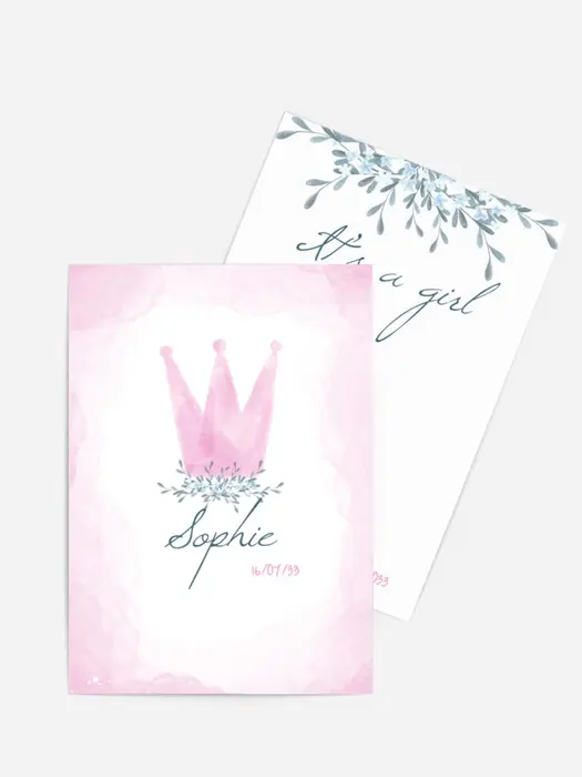 Babykarte Neugeborene Prinzessin