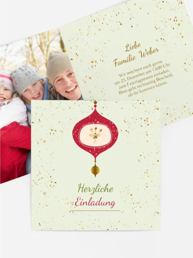 Fotoeinladung Weihnachten Vintage Weihnachtsdekorationen