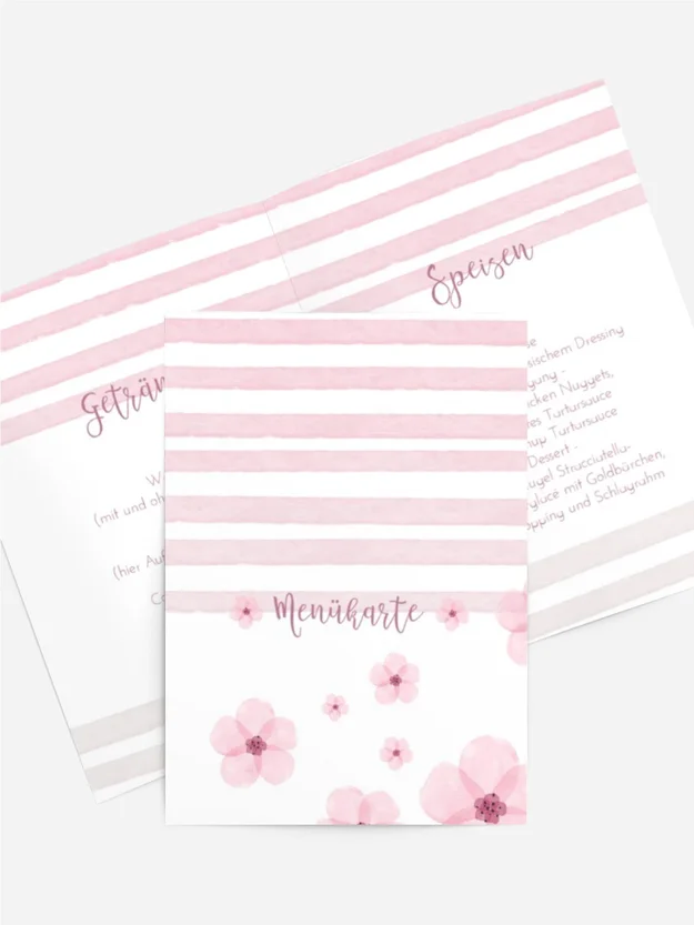Menükarte Geburtstag dezent