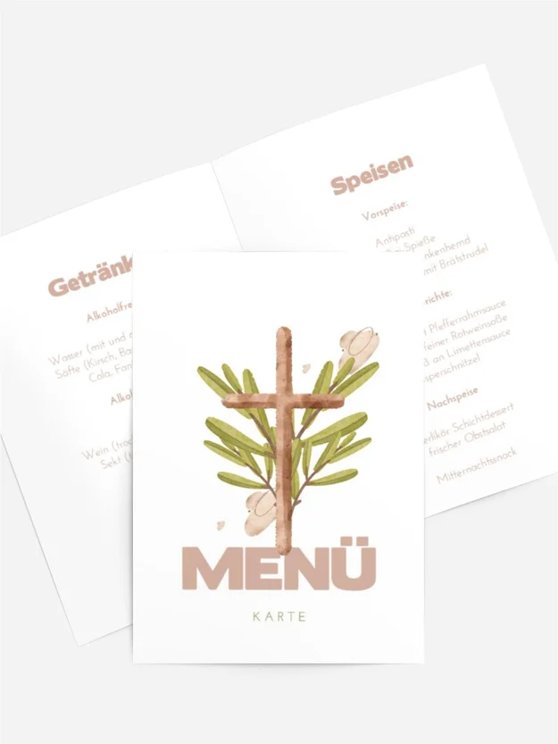 Menükarte Taufe Bärenkarte