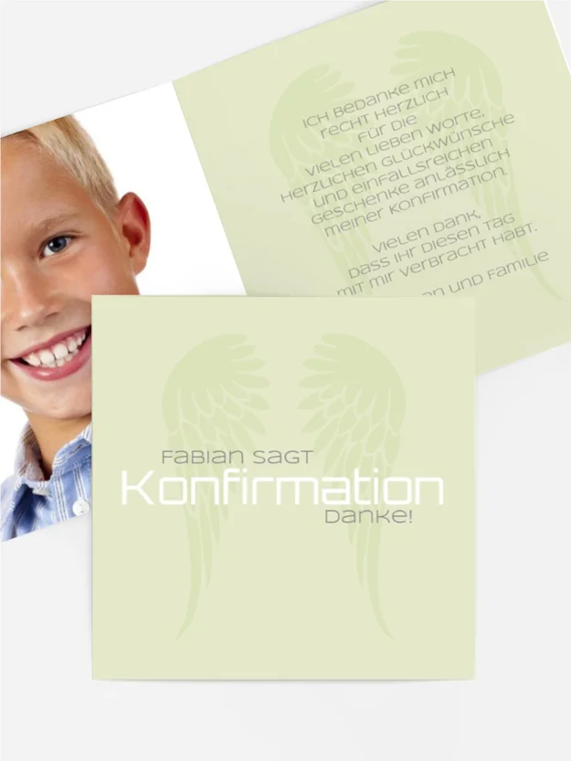 Konfirmation Dankeskarte Schutzengel
