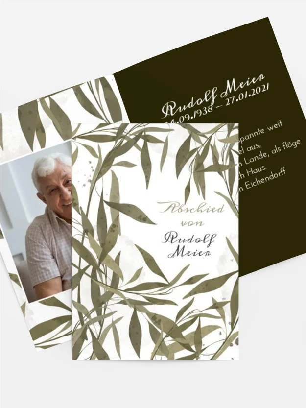 Sterbebildkarte Ruhiger Hain