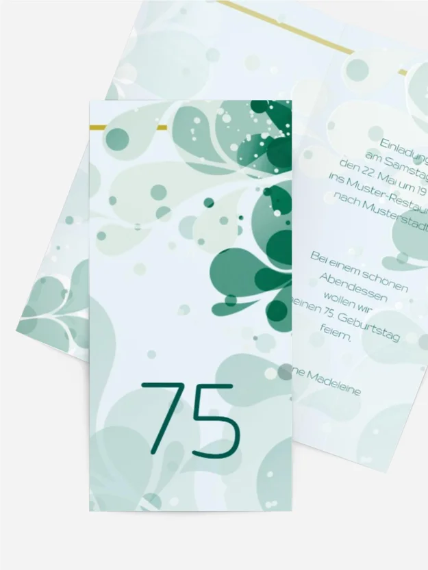 Geburtstagskarte Einladung Floral 75 Geburtstagskarte Einladung Floral 75