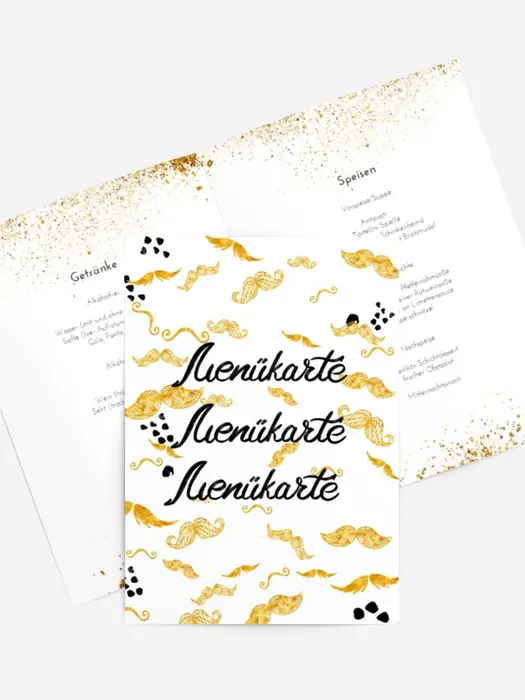 Menükarte Geburtstag Moustache