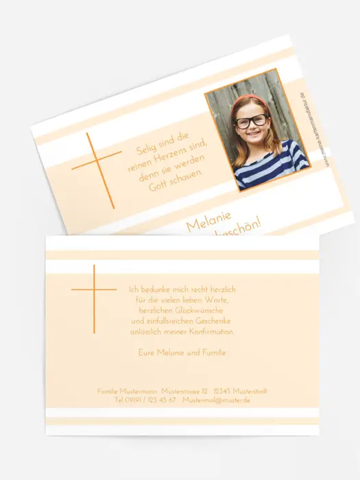 Dankeskarte Konfirmation Kreuz
