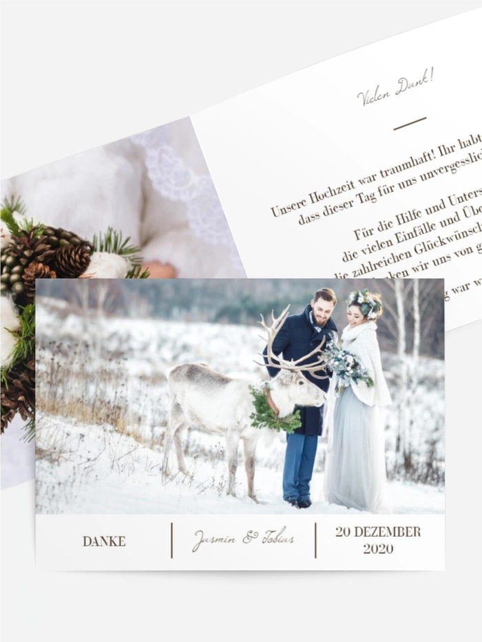 Dankeskarte Hochzeit "Renntier"