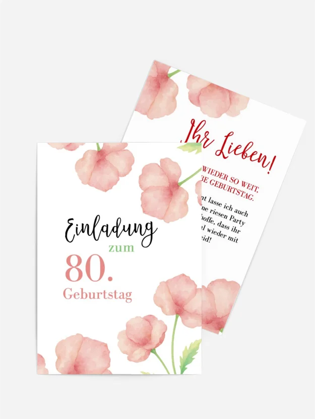 Geburtstagseinladung Mohnknospen