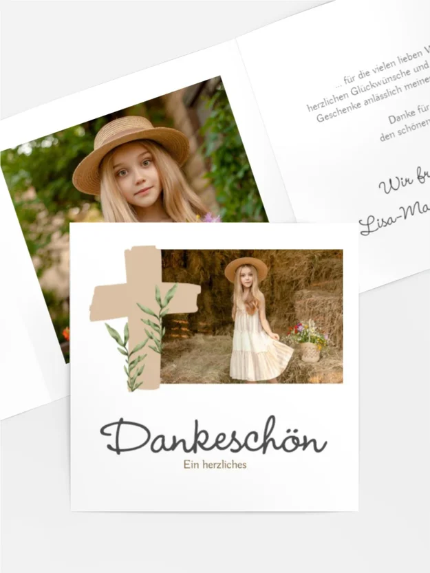 Dankeskarte Firmung Transparentes Kreuz