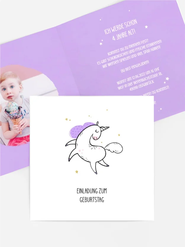 Geburtstagseinladung Einhorn 2