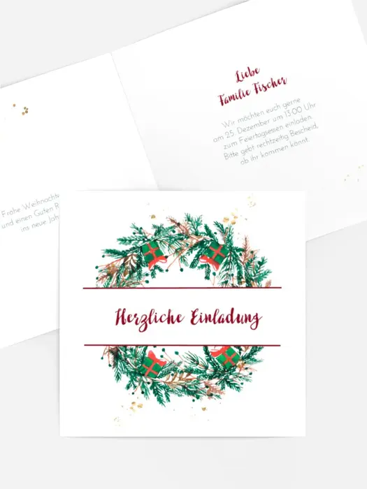 Einladung Weihnachten Weihnachtssymbol