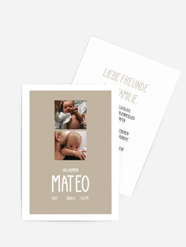 Babykarte In der Mitte