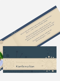 Einladungskarte Konfirmation Blumen