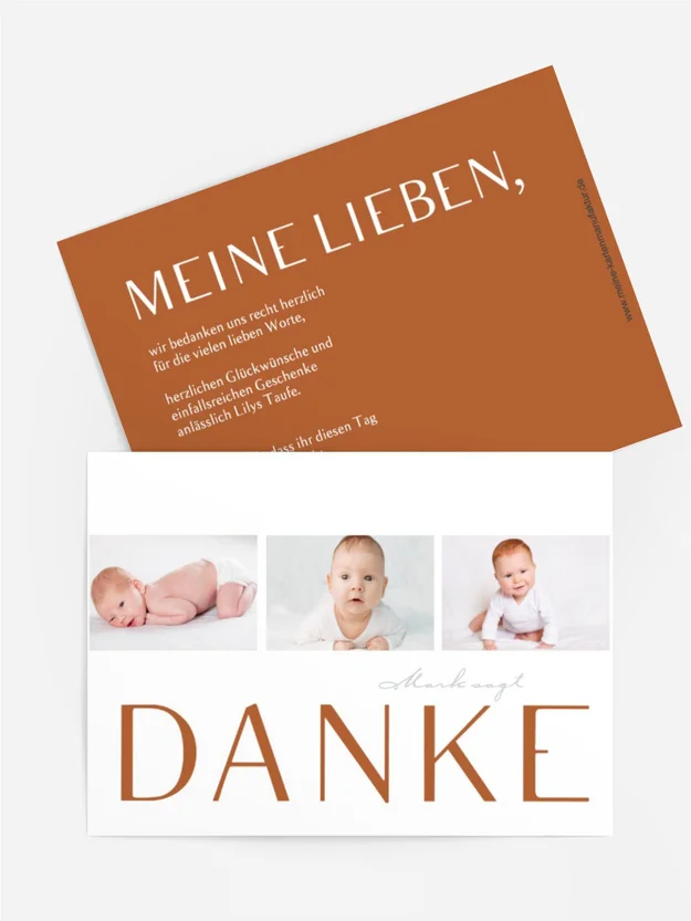 Dankeskarte Taufe Weiße Welt