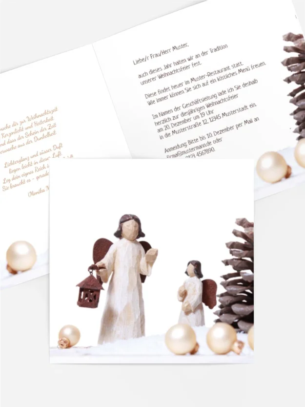 Einladungskarte Geschäft Weihnachtsengel