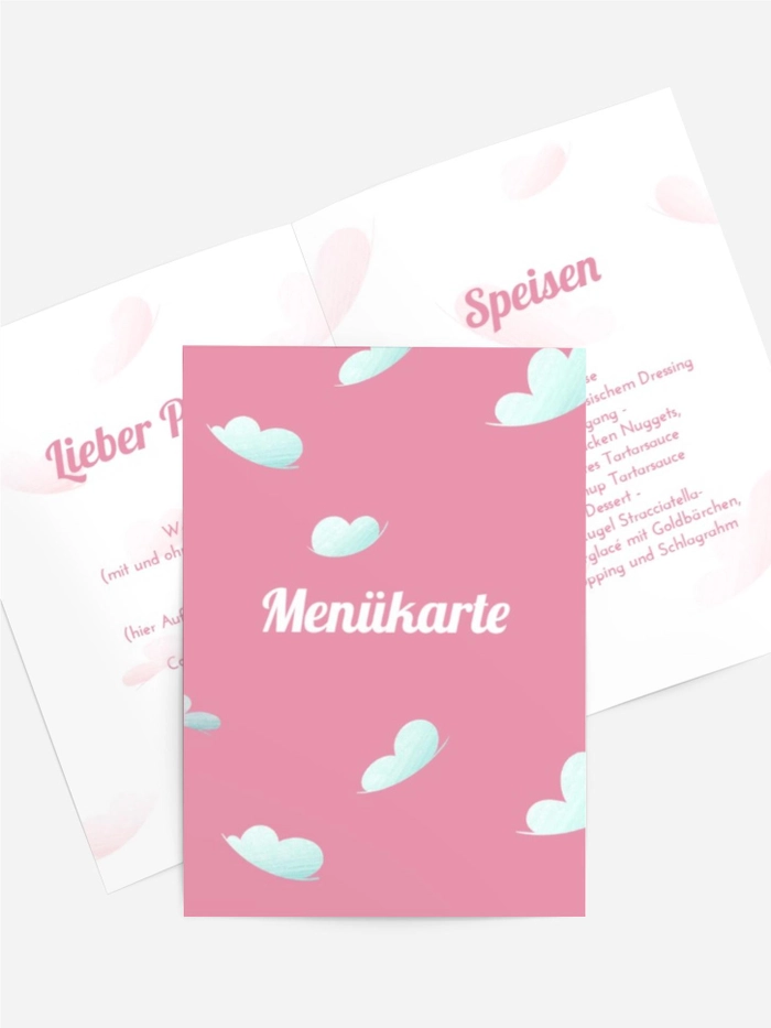 Menükarte Geburtstag  Rosa Träume
