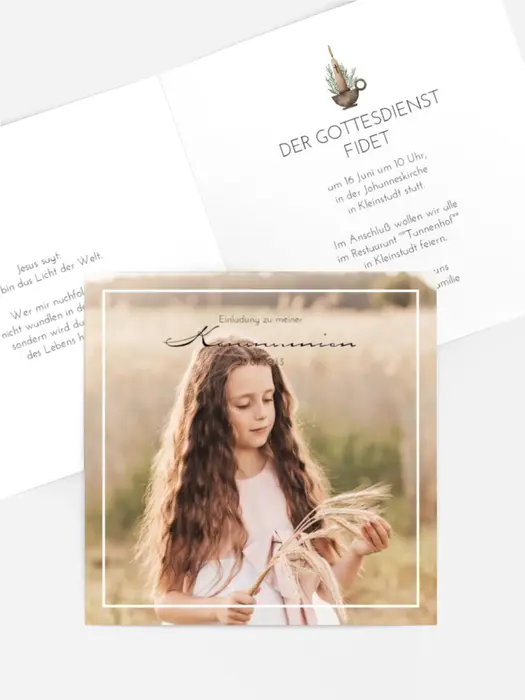 Einladungskarte Kommunion Heiliges Brot