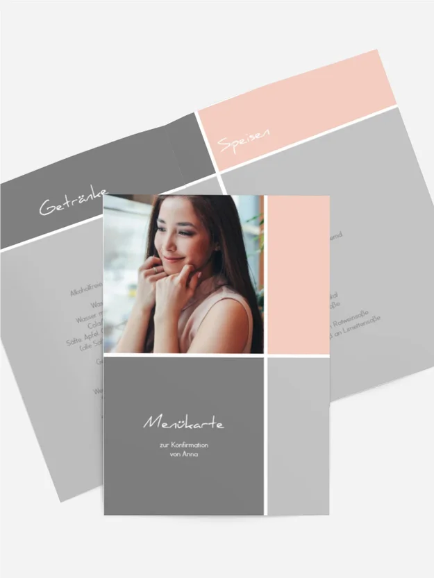 Menükarten Konfirmation flächig schön