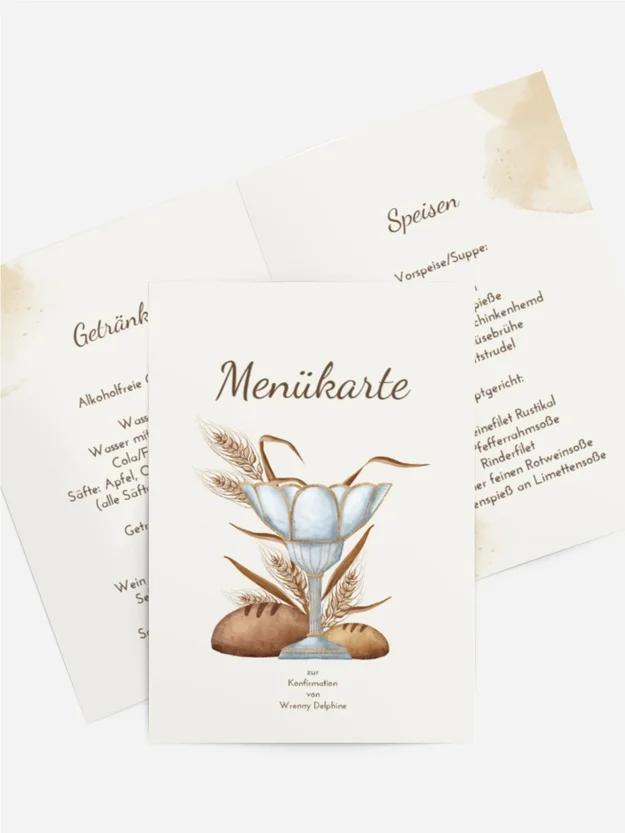 Menükarte Konfirmation Roggen Ohren