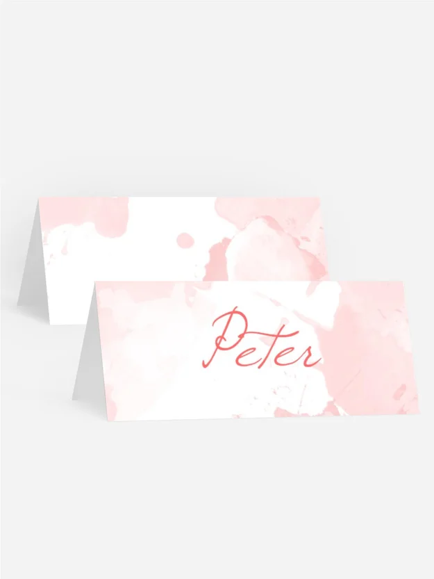 Tischkarte Geburtstag rosa Wölkchen