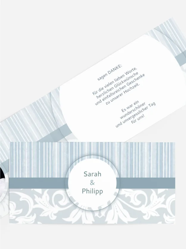 Dankeskarte Hochzeit "Streifenzauber" Dankeskarte Hochzeit "Streifenzauber"