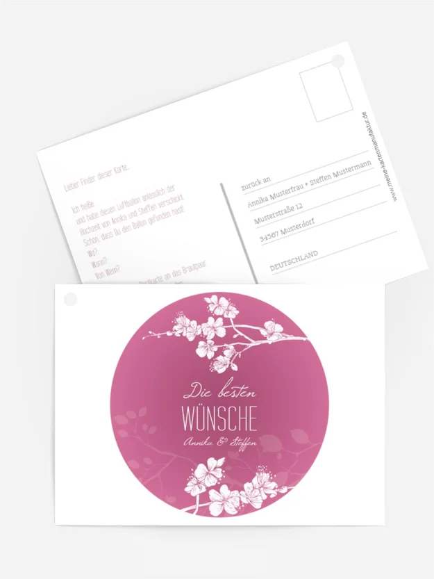 Ballonkarte Vintage Cherry Blossom Ballonkarte Vintage Cherry Blossom