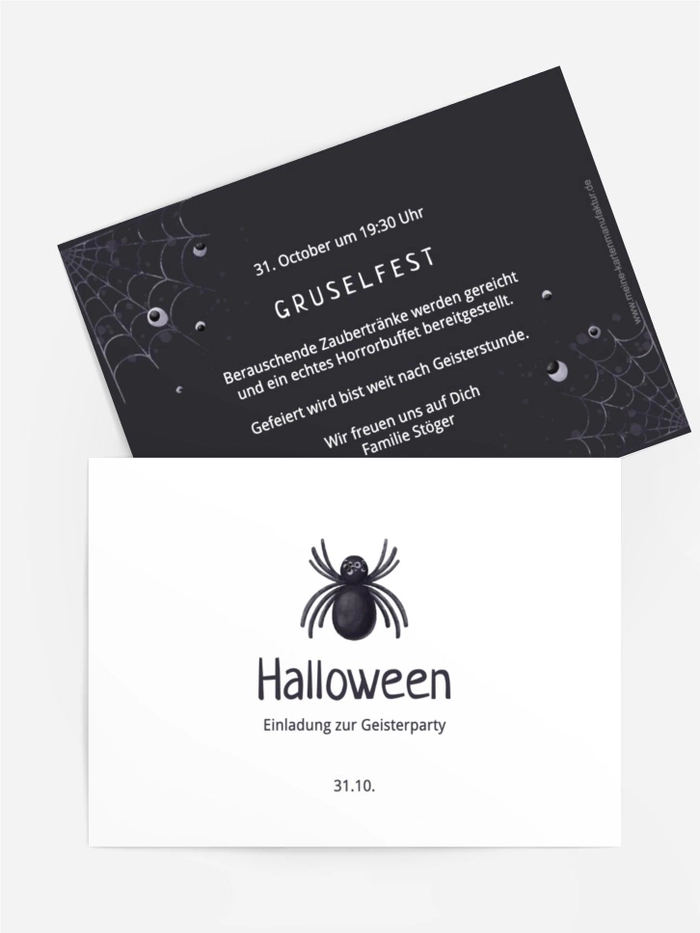 Halloween Einladung Spinnennetz