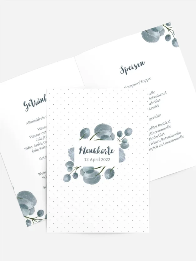 Menükarte Konfirmation Frische