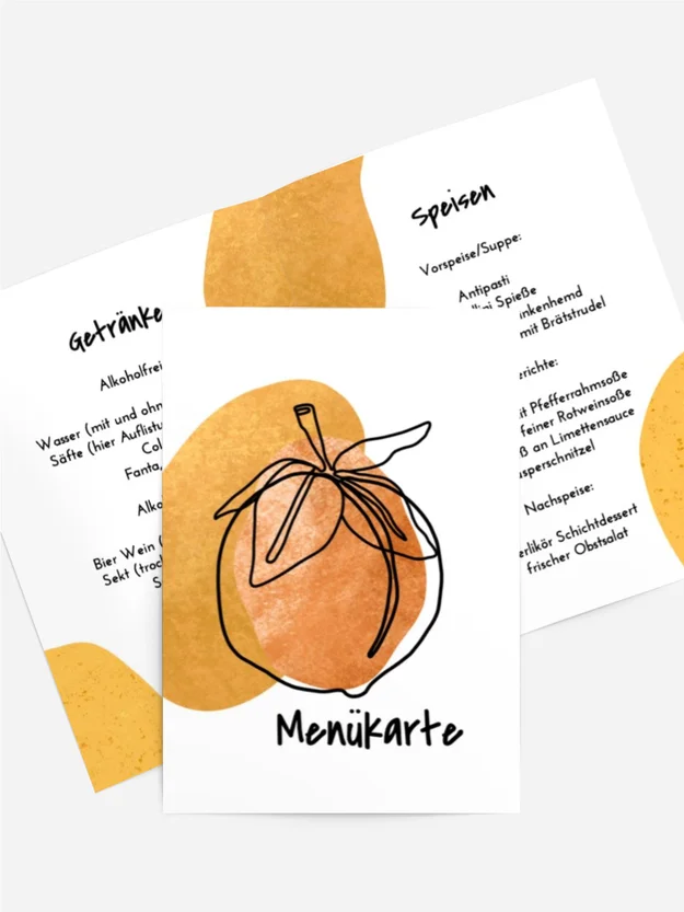 Menükarte Geburtstag Helle Farben Menükarte Geburtstag Helle Farben