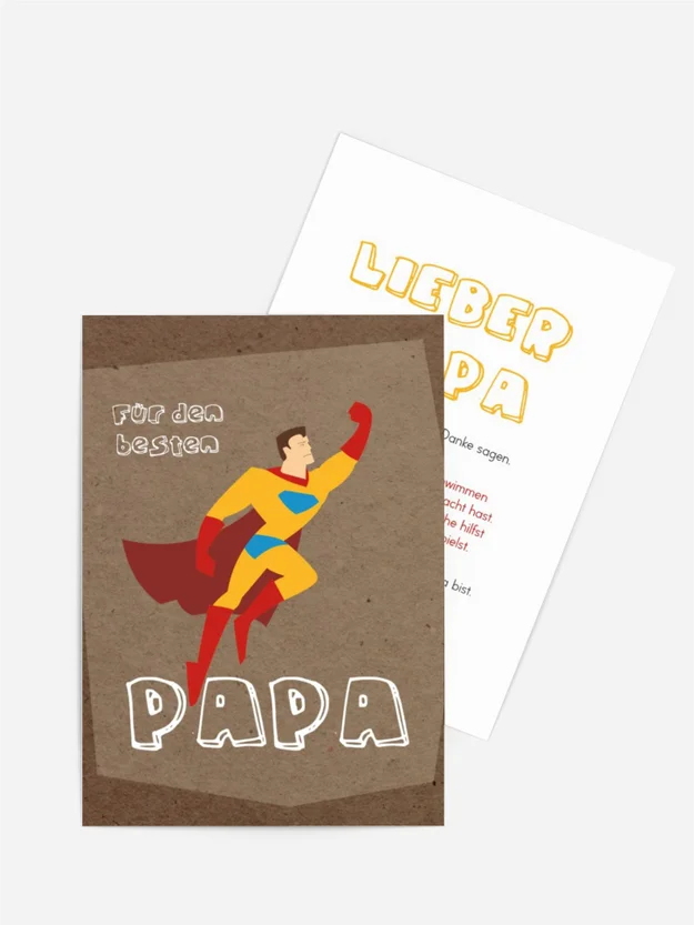 Vatertagskarte Papa Superheld Vatertagskarte Papa Superheld