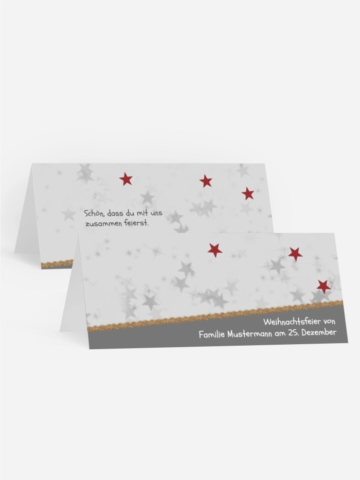 Weihnachtstischkarte Farbbäumchen