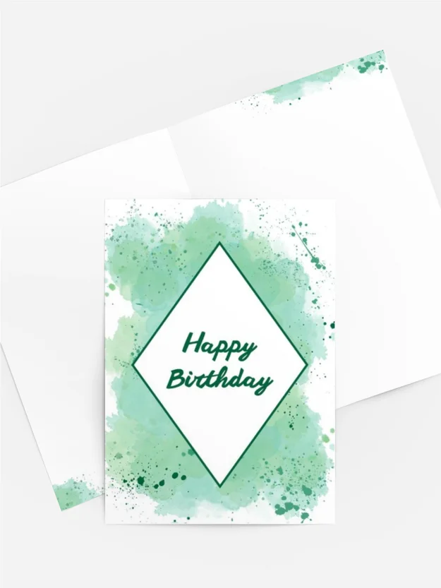 Geburtstagskarte „Happy Birthday“ in frischem Grün