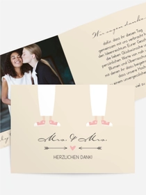 Dankeskarte Hochzeit "Pärchen - Frauen"