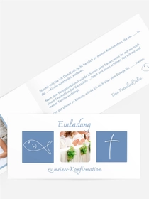 Einladungskarte Konfirmation_White
