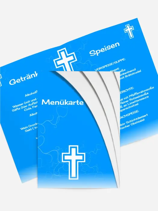Menükarte Taufe Gotischer Bogen
